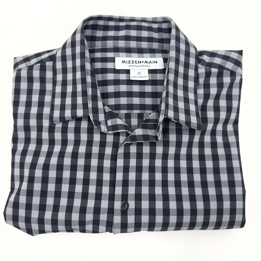 Mizzen + Main Leeward Button Down Shirt Mens Medium Trim Fit Performance Stretch